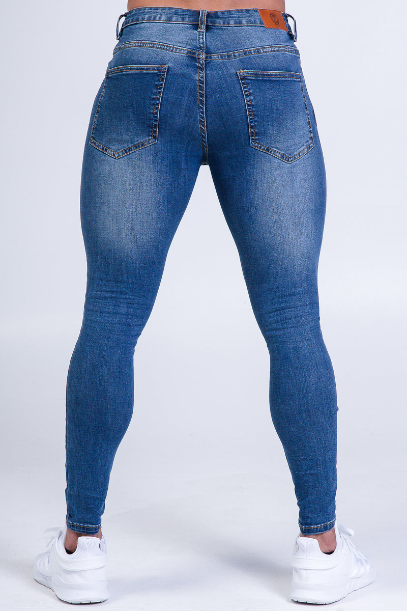 Alexander Jeans Light Blue Ripped & Repaired Super Stretch Denim Jeans