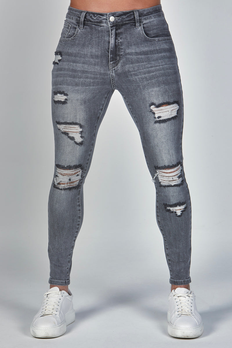 Grey Jeans - Distressed