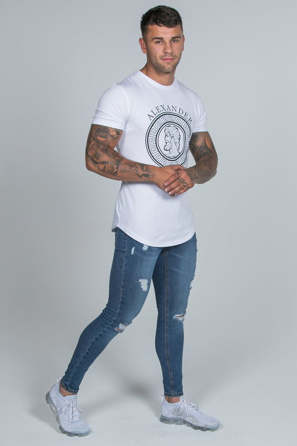 Ripped & Repaired Skinny Jeans - Blue Wash - Nimes