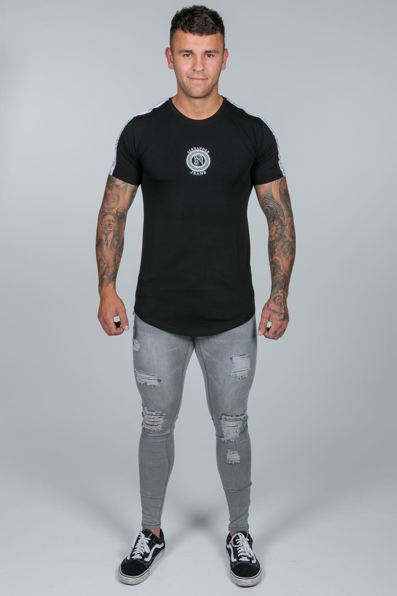 Black Taped Logo T Shirt