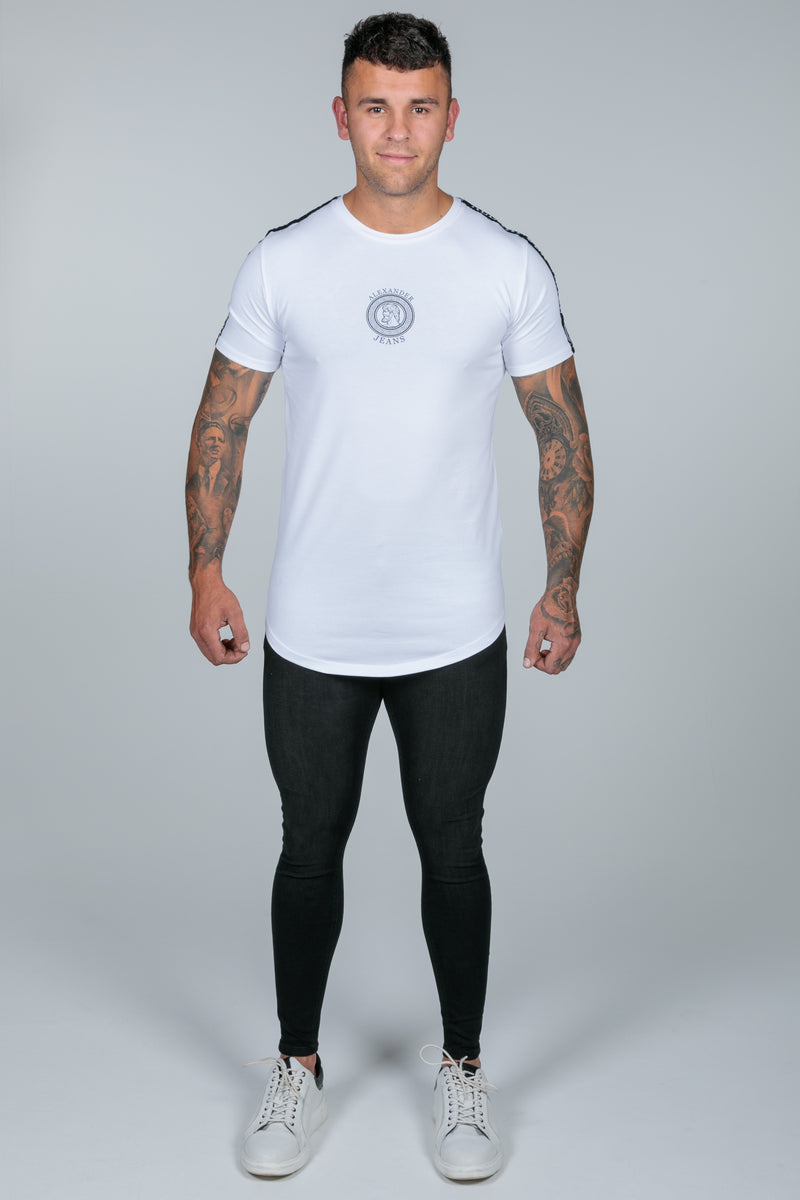 White Taped Logo T Shirt