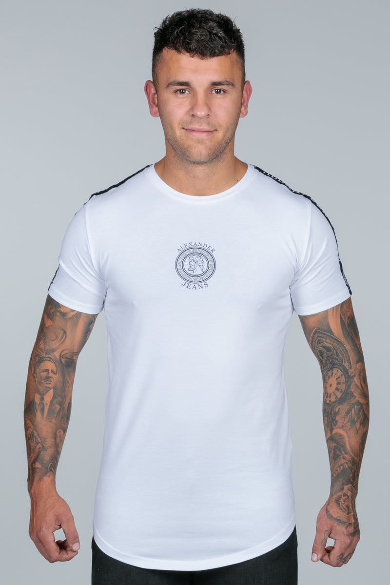 White Taped Logo T Shirt